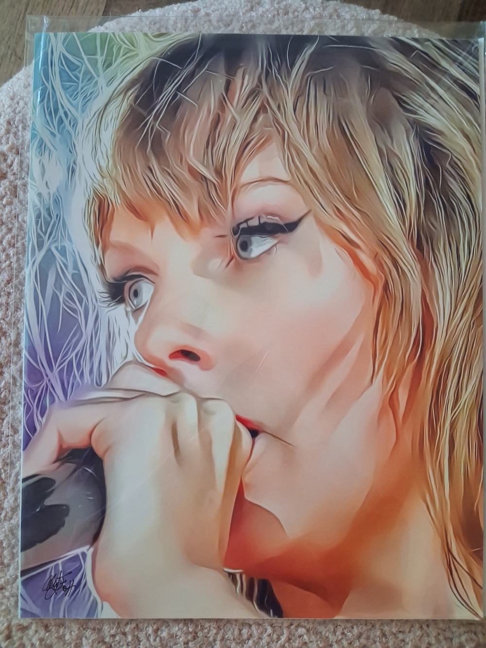 Alan Fox Art A Girl Print Portrait Art Print Multicolor BRAND NEW TAYLOR SWIFT